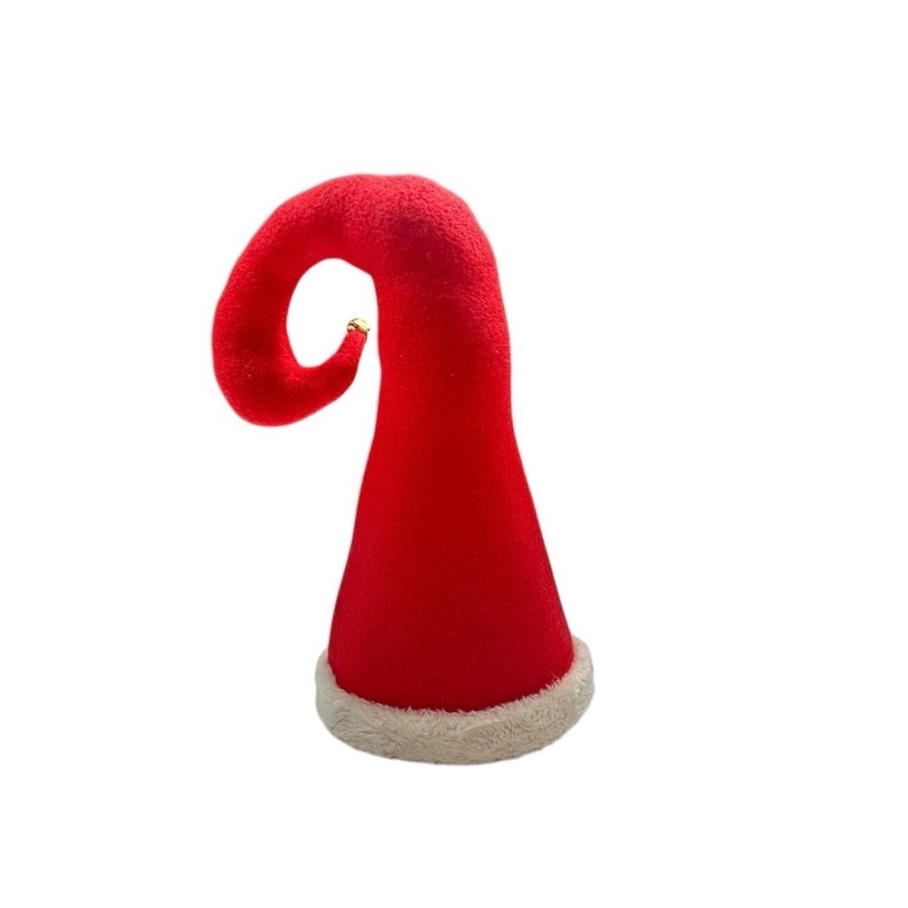 Santa Claus Hat Elf Tree Topper Christmas Vtg Bell Holiday - Picture 2 of 8